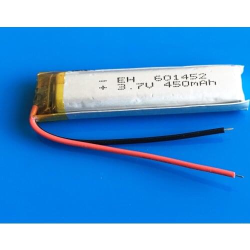 3.7V 500mAh lipo battery rechargeable li polymer lithium battery 601452 for MP3 bluetooth speaker GPS PSP headset e-book camera