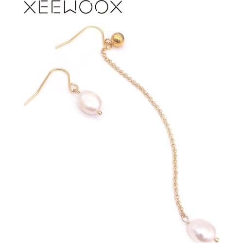 Fashion Asymmetric Metal Circular Really Pearl Earrings Romantic Designer Gold Earrings Grace Creative Drop Earrings For Women