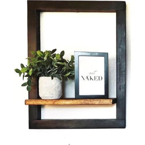 Single Natural Wood Tumbled Framed Wall Shelf Wall Painting Visual Carving Picture Art Decoration Home Gifts Hot Sale Vintage