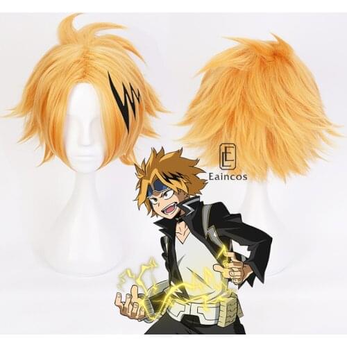 My Hero Academia Kaminari Denki Cosplay Wig With Accessories Boku no Hero Academia Heat Resistant Synthetic Hair