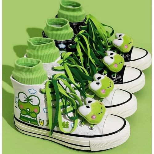 Canvas shoes spring and autumn high top lace up cute cartoon hand-painted graffiti vulcanized shoes custom design casual shoes