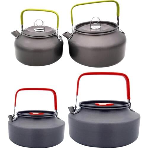 0.8 / 1.1 / 1.2 / 1.6L Portable Camping Boil Water Kettle Aluminum Alloy Outdoor Teapot Water Kettle Pot Coffee Picnic Tableware
