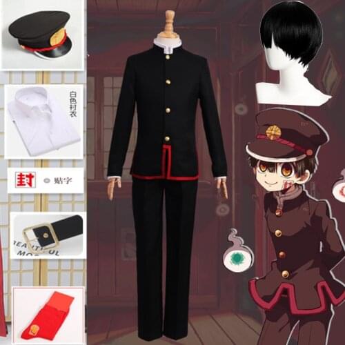 Pre-sale Anime Toilet Bound Jibaku Shounen Hanako Kun Cosplay Costumes Wig Cloak Hanako-kun Halloween Costumes For Men CS138