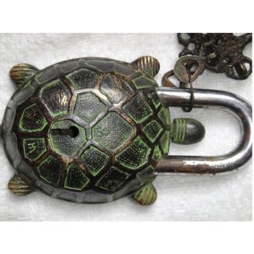 Elaborate Chinese Characteristics handmade vintage - Turtle lock two keys