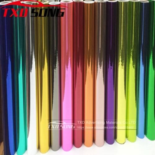 More colors Strechable Chrome Mirror Vinyl Wrap Film Car Sticker Decal DIY Car Bike Motor Body Cover Wrapping Film Car styling