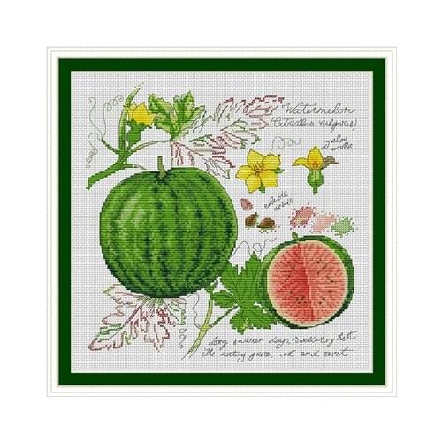 Shadow Fruit Series-Watermelon Needlework,For Embroidery,DIY 14CT Unprinted Arts Cross stitch kits Set Cross-Stitching