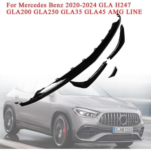 Front Bumper Splitter Lip Spoiler Diffuser Guard Cover for Mercedes Benz 2020-2024 GLA H247 GLA200 GLA250 GLA35 GLA45 AMG LINE
