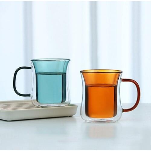 300ml/400ml Whiskey Wine Glasses Drinking Tumbler Vodka Cup Coffee Juice Water Cups Tea Mug Double Bottom Glass Mugs For Home