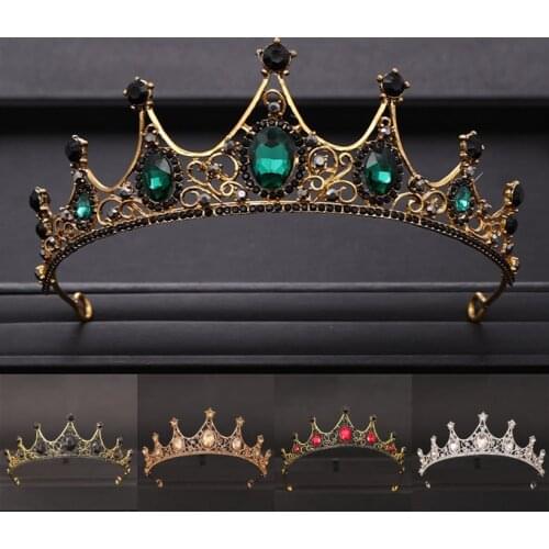 Wedding Hair Accessories Baroque Rhinestone Crystal Crown Tiara Wedding Crown Headdress Party Crown Bridal Hair Jewelry Tiaras