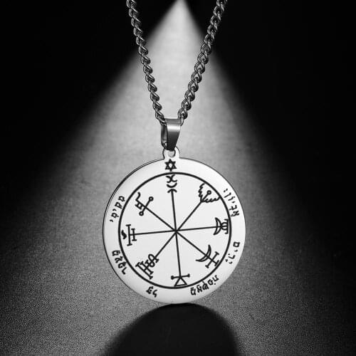 Teamer Venus Jupiter Key Seal of Solomon Stainless Steel Men Necklace Amulet Magic Jewelry Women Jewish Star of David Pendant