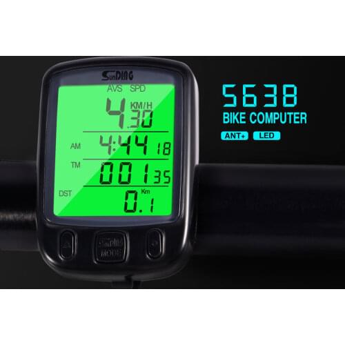 Sunding SD 563A Bike Computer Waterproof Bicycle Odometer LCD Display Cycling Speedometer with Green Backlight