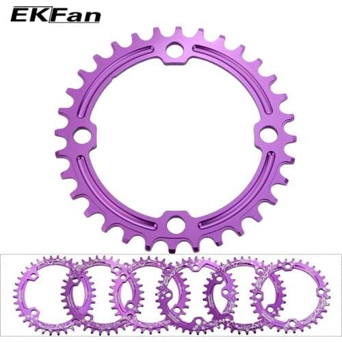 EKFan 104BCD XT Chainwheel Circle Crankset Plate Oval Round 30T 32T 34T 36T MTB Bike Cycling Purple Color