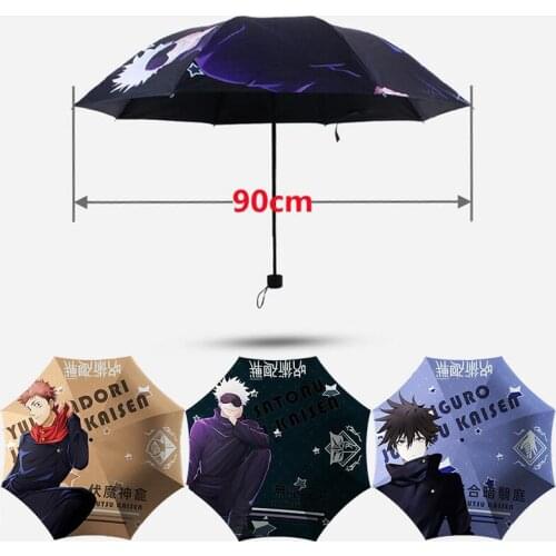 Anime Jujutsu Kaisen Cosplay Umbrella Prop Vinyl Sun Protection Rainproof Folding Umbrella