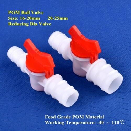 1~50pcs 16-20mm 20-25mm POM Reducing Dia Ball Valve Micro Drip Irrigation Hose Pagoda Joint Aquarium Fish Tank Water Pipe Valve