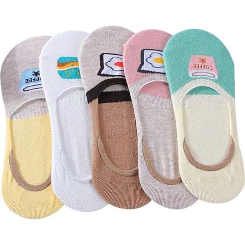 10pcs=5pairs Women Socks Cute Hamburger Cotton Socks Kawaii Female Egg Cake Food Cartoon Sock Cheap Short Socks Funny Girl Meias