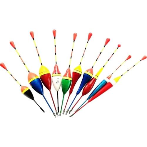 10Pcs Fishing Floats Set Buoy Bobber Fluctuate Mix Size Color float buoy pesca Light Stick Floats