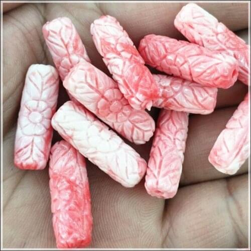 10pcs Synthetic beads stone powder material tube shape for necklace or bracelet matching diy beads accessories size 8xx26mm top