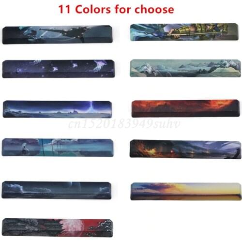 11 patterns SpaceBar Keycap PBT Five Sides Dye-Subbed Spacebar 6.25U OEm Profile Spaceship for DIY Mechanical Keyboard spaces