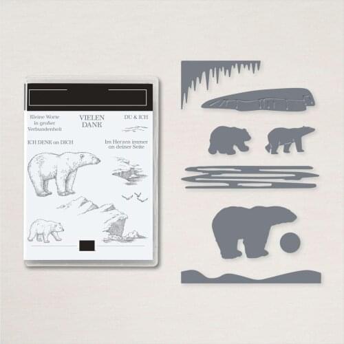 2021 Polar Bear Iceberg Metal Cutting Dies Stamps Scrapbook Diary Decoration Embossing Cut Dies Template Make Albums New
