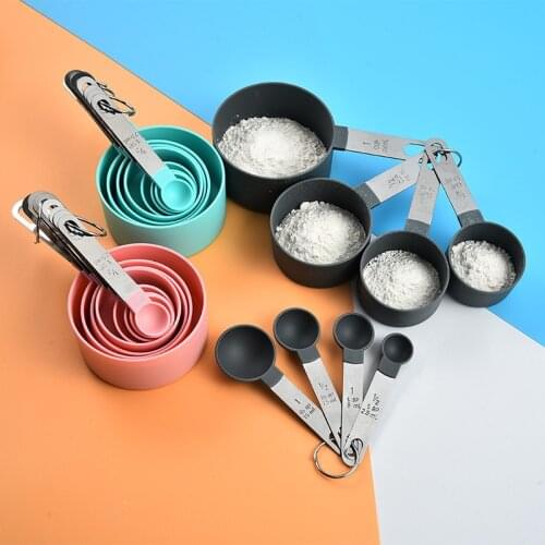 4Pcs/8pcs Multi Purpose Spoons/Cup Measuring Tools PP Baking Accessories Stainless Steel/Plastic Handle Kitchen Gadgets