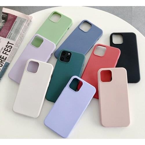 Fashion square Liquid Silicone Soft phone case For iphone 12 Mini 11 Pro Max X XR XS MAX SE 2020 6 6S 7 8 plus Candy cover