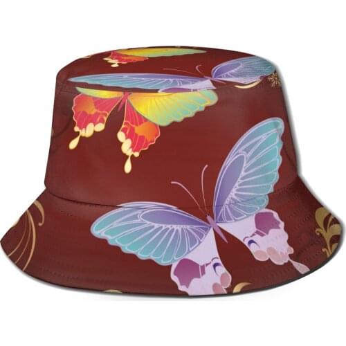 CINESSD 2021 New Fishermans Hat Unisex Fashion Bob Cap Butterflies Hip Hop Gorros Panama Windproof outdoor Bucket Hat