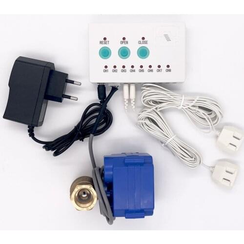 Hot Selling Water Leakage Sensor Alarm with 1pc DN15 DN20 DN25 Valve Water Leaking Detector Flood Alter Overflow Protection