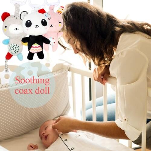 Baby Rattles Plush Toy 0-12 Months Baby Teether Crib Mobile Toddler Stroller Toys Soft Hanging Cartoon Animals Can sing
