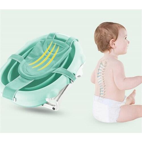 Baby Bath Net Mat Anti-slip Adjustable Length Solid Color Foldable Shower Cushion Bath Net