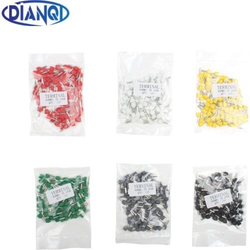 DIANQI TE6014 Two Pre-insulated Pipe-shaped End Cold pressed terminals/Cable Connector/Wire Connector 100PCS/Pack
