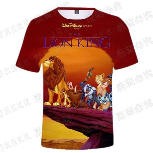 2021 Summer Short Sleeve The Lion King Anime 3D Print T Shirt Men Women Children Casual Streetwear Boy Girl Kids Cool Tops Tee
