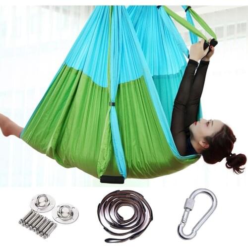 2.5*1.5m Anti-Gravity Yoga Hammock Flying Swing Aerial Traction Device Yoga Hammock Set Home Gym Hanging Belt Swing Trapeze
