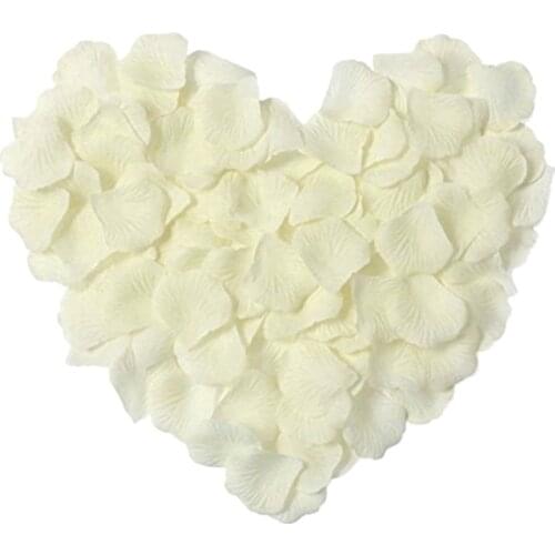 HOT 100 Pcs/Set Silk Rose Petals Artificial Rose Flower Petal for Wedding Party Home Hotel Valentines Day Decoration, White