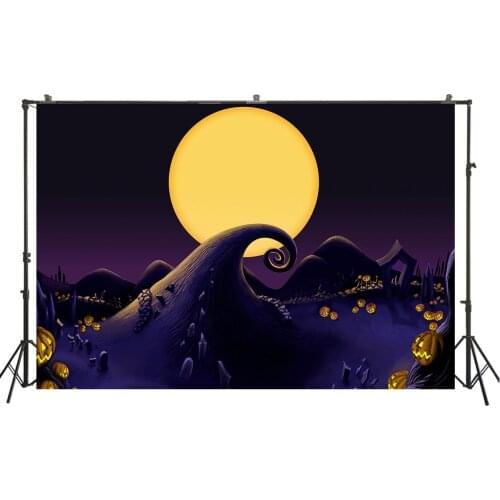 Happ Halloween Home Party Banner Horror Castle Jack-O-Lantern Witch Backdrop Full Moon Nightmare Kids Portrait Background Poster