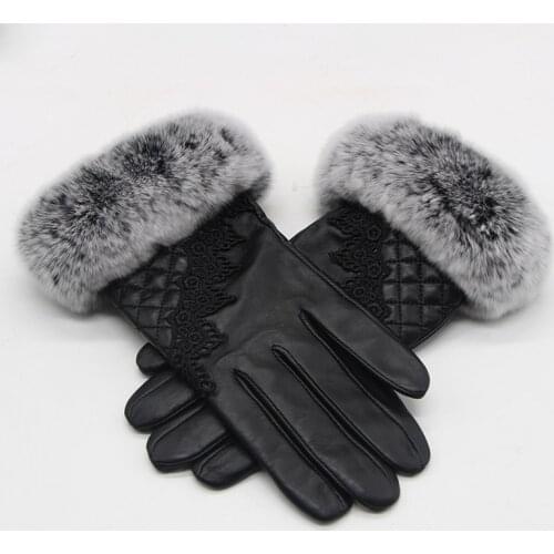 JKP new Genuine sheepskin genuine winter rabbit fur warm gloves women sheep Real fashion high quality windproof cp-01