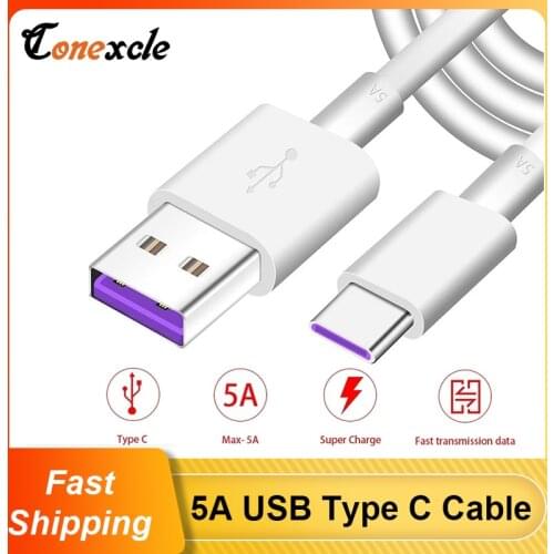Conexcle Fast Charge 5A USB Type C Cable For Samsung S20 S9 S8 Xiaomi Huawei P30 Pro Mobile Phone Charging Wire Cable