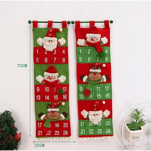 Christmas Calendar Santa Claus Snowman Xmas Advent Timer Door Wall Window Christmas Decor Advent Calendars Home Decor