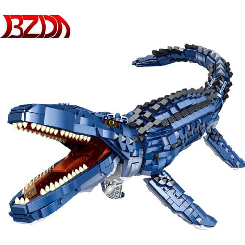 Jurassic World Overlord Of The Sea Mosasaur indominus Rex Dinosaur Model Ornaments Building Blocks For Boys Toys Halloween Gift