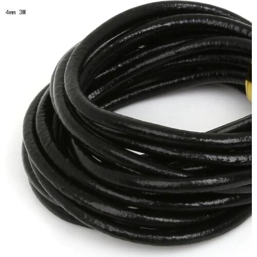 4/5/6mm Cow Leather Round Thread Cord Coil Wire DIY Bracelet Necklace Findings Rope String For Jewelry Making