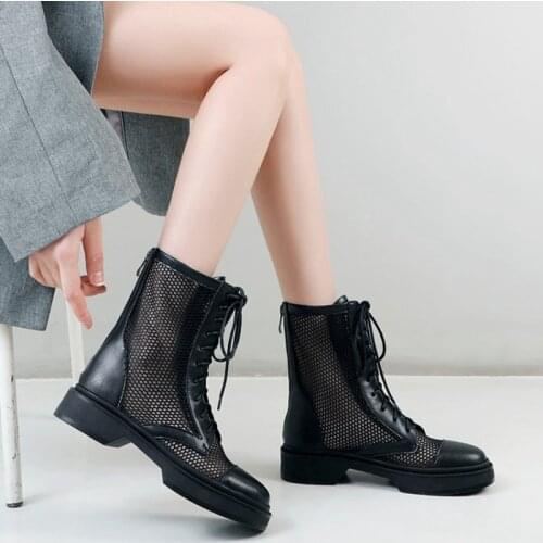 HOT Factory SALE Women Cool Net Boots High Quallity Lady Casual Sapatos De Mujer Sexy Low-heeled Designer Sandals Shoes W1-3