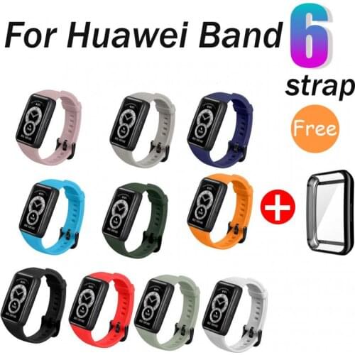 Soft Silicone Starp For HUAWEI Band 6 Smart Watch Colorful Adjustable Wristband Bracelet Replacement Strap For HUAWEI Band 6