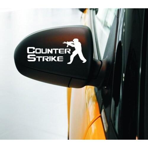 Counter Striker Car Rear View Mirror Sticker CS Car Body Sticker PVC Sticker Auto Body Sticker Black White