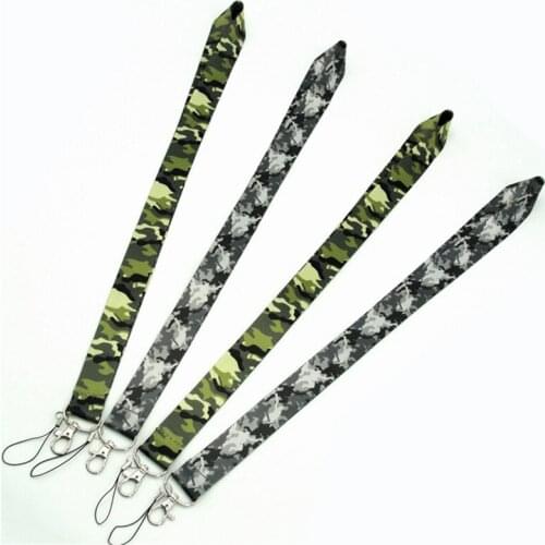 2019 Newest Jungle Desert Camouflage Lanyard for Key Phones Keychains ID Tag Badge Holder Army Jewelry for Military Fans