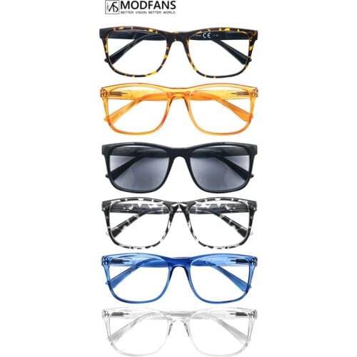MODFANS Reading Glasses Men Oversize Large Square Frame Readers for Women,Lightweight Sunglasses Reading Flexible Spring Hinge