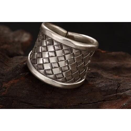 2018 Hot Sale S925 Pure Silver Thailand Hand-woven Exaggerated Personality Ms. Joker Opening Ring Wholesale Agents