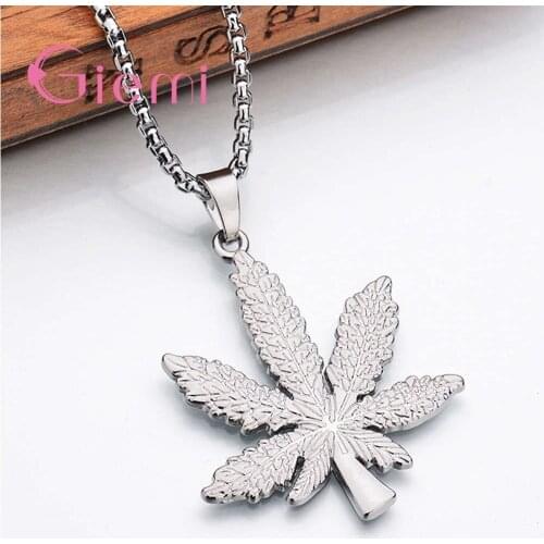 925 Sterling Silver Necklace Trendy Style Leaf Pendant Ladies Fashion Jewelry Best Gift For Lover Three Colours