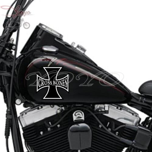 Cross Decal Fairing Stickers Fuel Tank Decals Vinyl Sticker For Harley Softail FLSTSB Cross Bones