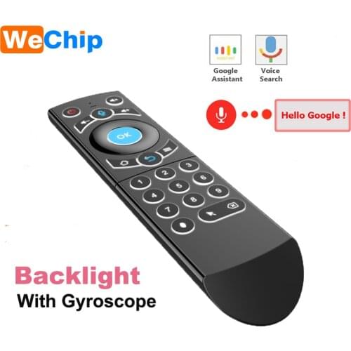 Wechip Air Mouse Backlight Gyroscope smart remote control Google Voice search Microphone 2.4G Wireless IR mouse for Android tv
