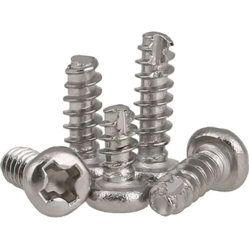 Round Head Screw Phillips Drive A2 Stainless Self Tapping Pan Head Screws M2 M3