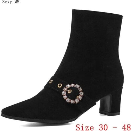 Spring Autumn High Heels Women Ankle Boots Woman Short Boots High Heel Shoes Small Plus Size 30 - 40 41 42 43 44 45 46 47 48